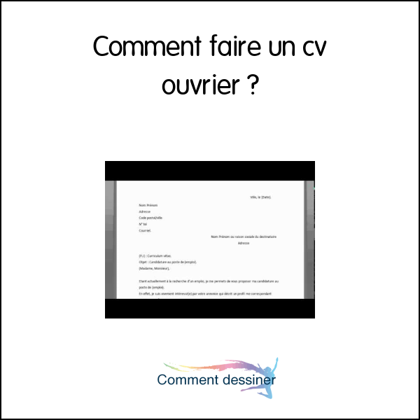 Comment faire un cv ouvrier